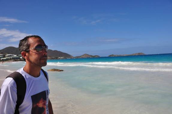 Chegando em  Orient Beach, em Saint Martin, no Caribe